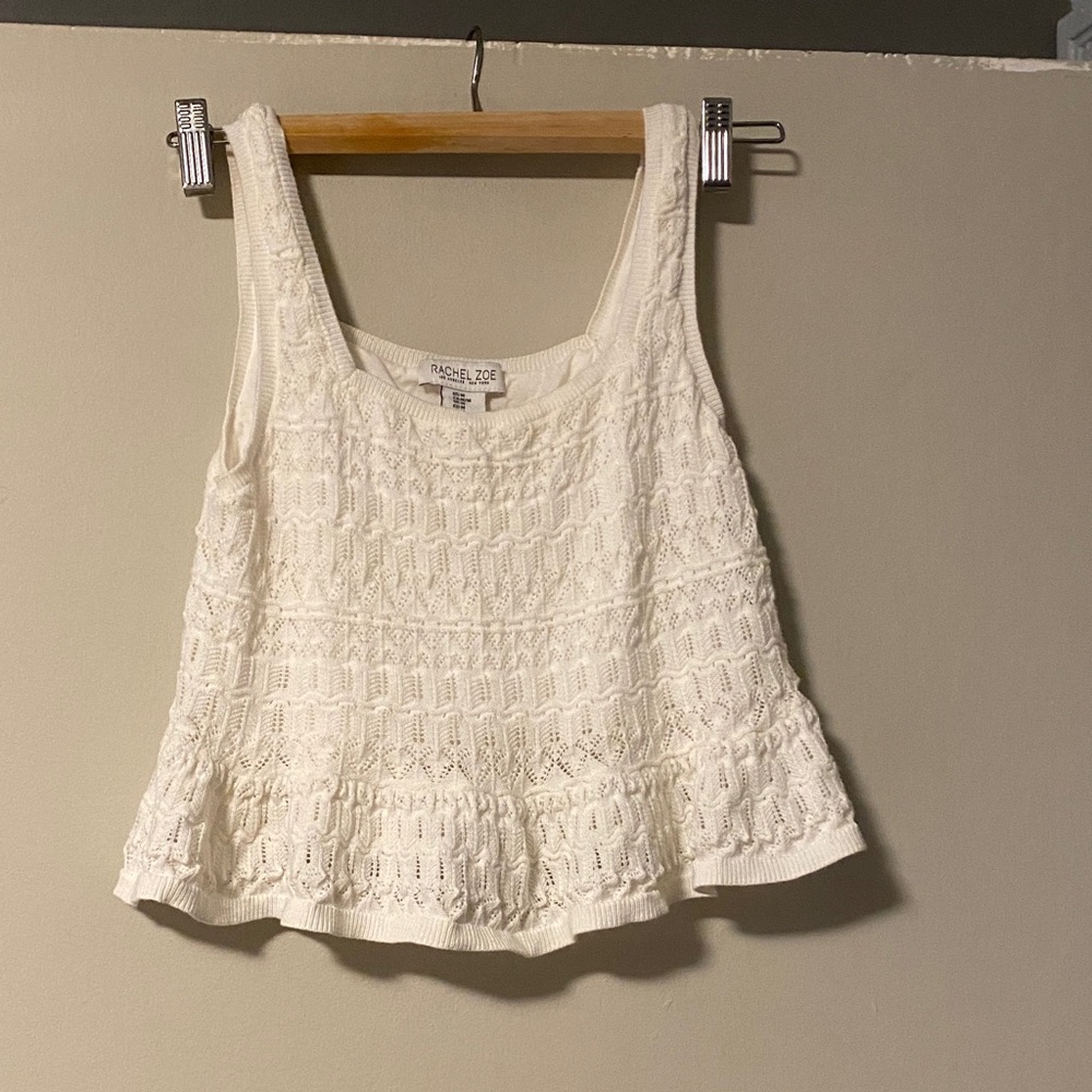 Rachel Zoe white  Textured Tank Top
